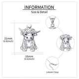 Highland Cow Urn Necklace for Ash 925 Sterling Silver Highland Cow Cremation Jewelry for Ashes Memory Jewelry for Women