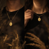 Patron Saint Medal Gold Plated Catholic Pendant Christian Religious Necklace Amulet Jewelry