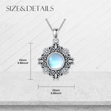 Sterling Silver Turquoise Moonstone Moss Agate Lapis Lazuli Daisy Pendant Necklace