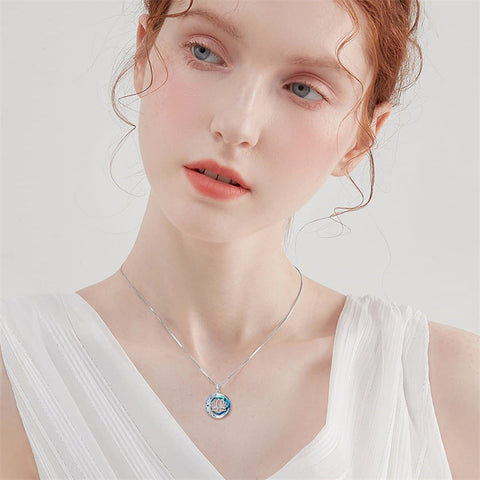 Sterling Silver Crystal Triple Moon Goddess Hamsa Hand Lotus Tree of Life Flower of Life Chakra Pendant Necklace