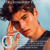 14K Gold Plated  Viking Hoop Earrings