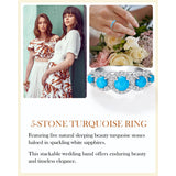 Sterling Silver Turquoise Engagement Ring for Women