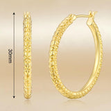 14K Gold Plated  Lightweight Hoop Earring for Women