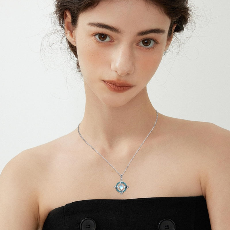 14K Gold Plated Turquoise Cross Pendant Necklace Western Jewelry for Women