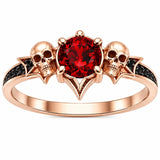 Sterling Silver 10K 14K 18K Gold Personalized Gothic Skull Ring Exquisite Spooky Jewelry for Halloween Lovers