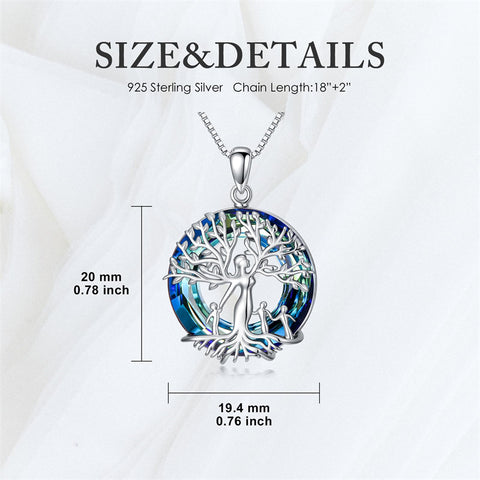 Sterling Silver Tree of Life Necklace Mother Daughter Mother Son Pendant Necklace Gift for Mother's Day Christmas