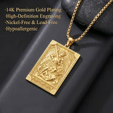 14K Gold PlatedJesus Saint Michael Saint George Saint Jude Pendant Necklace