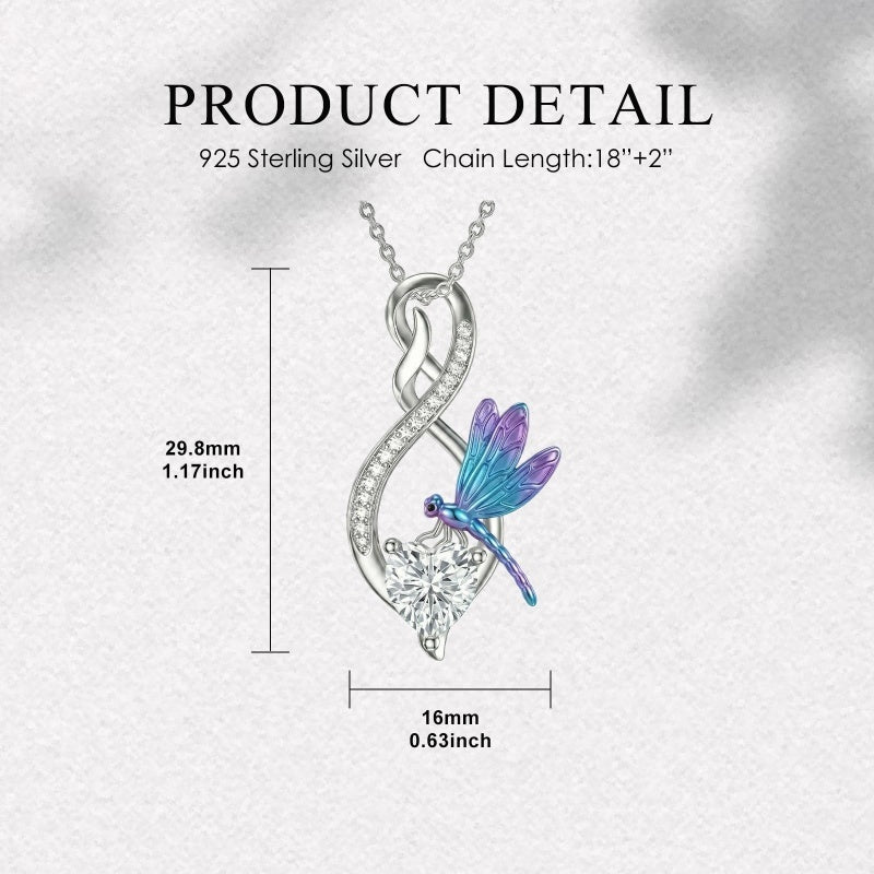 Sterling Silver 12 Month Birthstone Infinity Heart Animal Pendant Necklace Christmas Birthday Jewelry Gift