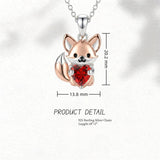 Sterling Silver 12 Month Birthstones Hedgehog Pug Fox Otter Pendant Necklace Gifts for  Birthday, Christmas, Graduation