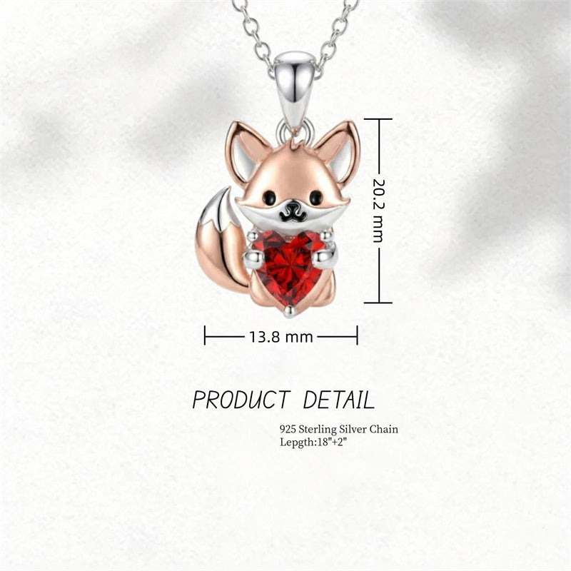 Sterling Silver 12 Month Birthstones Hedgehog Pug Fox Otter Pendant Necklace Gifts for  Birthday, Christmas, Graduation