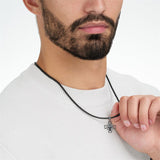 Sterling Silver Jerusalem Cross Pendant Necklace for Men