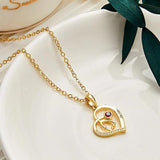 10K 14K 18K Gold Birthstone Stethoscope Pendant Necklace