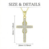 14K Gold Plated Cross Necklace for Women