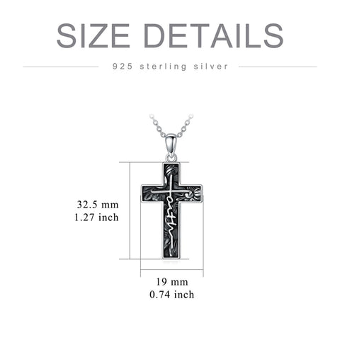 Sterling Silver Turquoise Abalone Shell Oxidation Cross Pendant Necklace