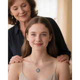 Sterling Silver Turquoise Compass Pendant Necklace Graduation Gifts 2025 Rotating Jewelry