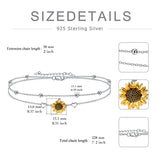 Bracelet Gifts for Women 925 Sterling Silver Sunflower Bracelet Fashion Jewelry Annivesary Birthday Gifts for Women Wife Mom Grandma