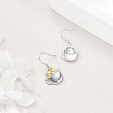 Drop Earrings for Women 925 Sterling Silver Teacup Dangle Earrings for Girls Cute Animal Earrings Animal Jewelry Gift