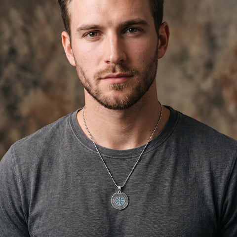 Sterling Silver Peace Sign Coexist Peace Symbol Pirate Tree of Life Thor's Hammer Wolf Raven Viking Series Necklace