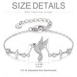 Sterling Silver Dragonfly Butterfly Cardinal Hummingbird Jesus Fish Lotus Daisy Sunflower Rose Faith Cross Bracelet