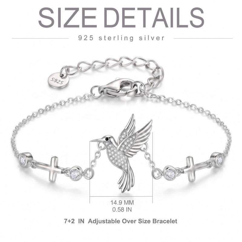 Sterling Silver Dragonfly Butterfly Cardinal Hummingbird Jesus Fish Lotus Daisy Sunflower Rose Faith Cross Bracelet