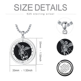 St Michael Necklace for Men Sterling Silver Amulet Pendant with 22+2 Inch Stainless Steel Chain Jewelry for Men & Women