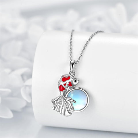 Koi Fish Necklace Sterling Silver Fish Pendant Jewelry Gifts for Women Girls