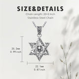 Sterling Silver Star of David Chai Cross Evil Eye Lion of Judah Menorah Tree of Life Protection Pendant Necklace