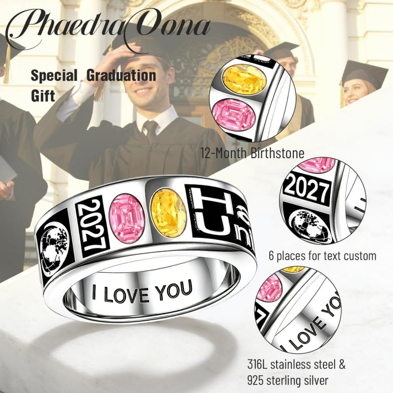 Copper Personalized Class Ring Graduation Gift