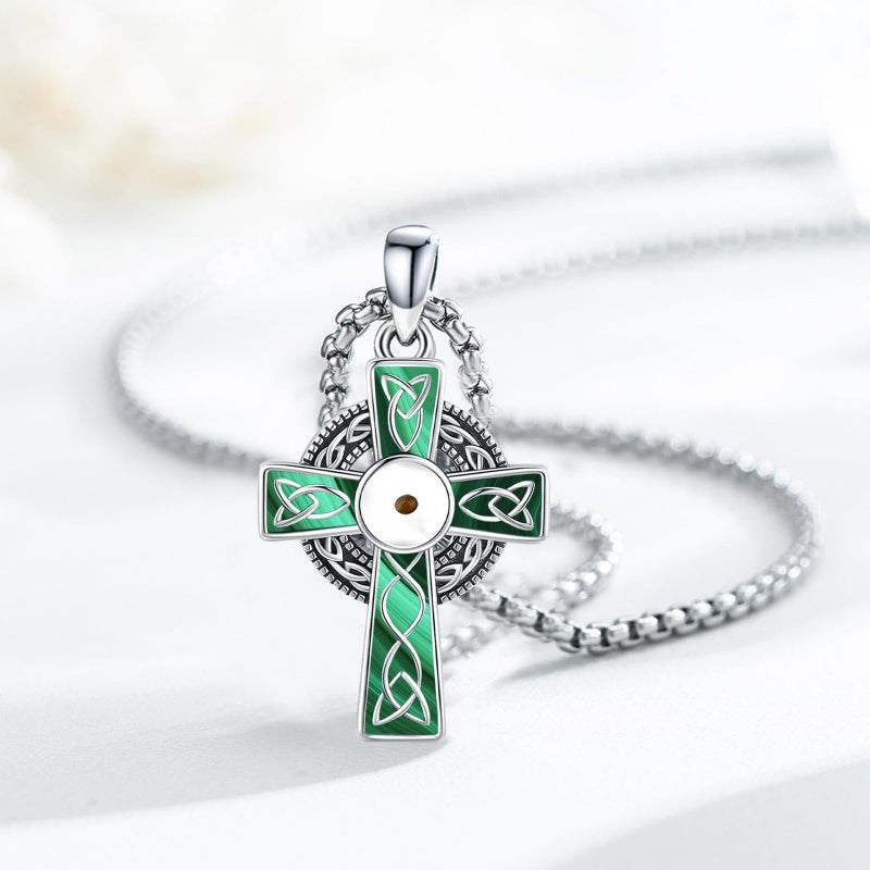14K Gold Plated Celtic Vikin Cross Pendant Necklace Irish Jewelry Religious Protective Gift