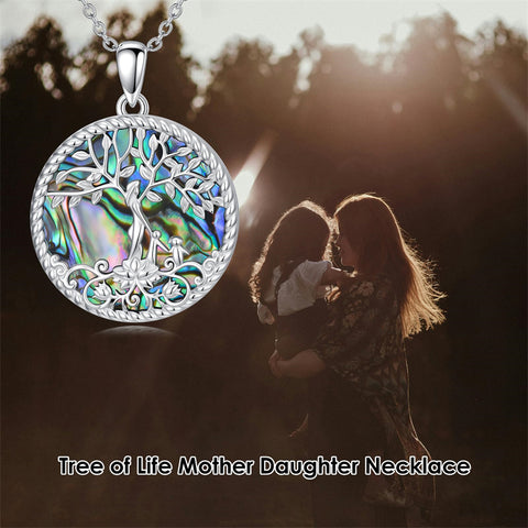 Sterling Silver Tree of Life Necklace Mother Daughter Mother Son Pendant Necklace Gift for Mother's Day Christmas