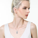 Sterling Silver Synthetic Birthstone Dog Pendant Necklace