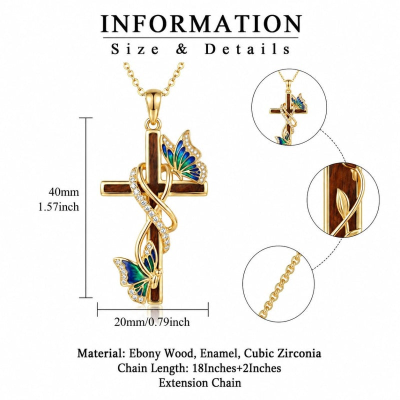 14K Gold Plated Wooden Pendant Necklace Beliefs jewelry