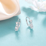925 Sterling Silver Cat Nature Hoop Earrings for Women Teen Girls