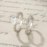 14K Gold Plated 3CT Oval Cut Twisting Infinity Pave Engagement Bridal Ring Sets  for Women