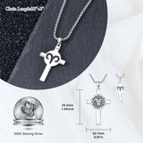Sterling Silver 12 Constellation Cross Pendant Necklace