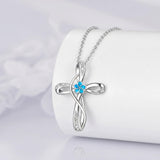Sterling Silver Daisy Rose Plumeria Lotus Sunflower Cross Pendant Necklace for Women