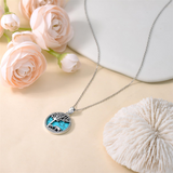 Silver Elephant Necklace Turquoise Tree of Life Pendant for Mom Wife Girlfriend Turquoise Jewelry Gift for Mother’s Day