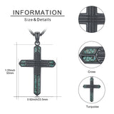 14K Gold Plated Turquoise Cross Pendant Necklace