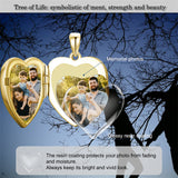 10K 14K 18K Gold Personalized Photo Tree of Life Bee Sunflower Rose  Pendant Necklace