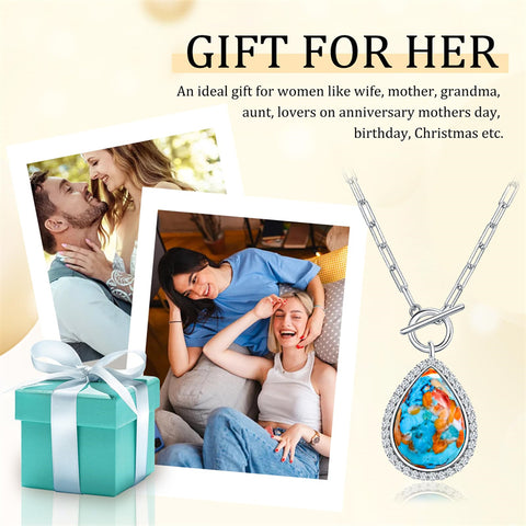 Sterling SilverTurquoise Red Coral Lapis Lazuli Malachite Paperclip Chain Necklace