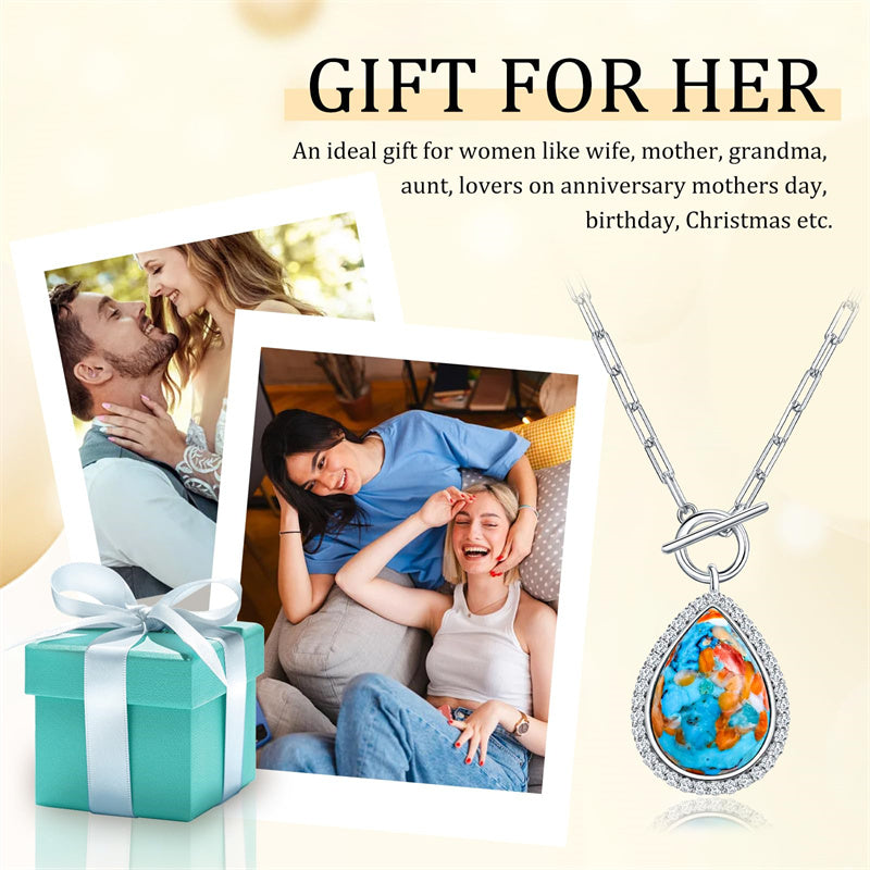 Sterling SilverTurquoise Red Coral Lapis Lazuli Malachite Paperclip Chain Necklace