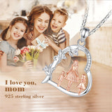 Sterling Silver Cubic Zirconia Mother Daughter Father Daughter Pendant Necklace