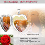 10K 14K 18K Gold Heart Personalized Photo Sunflower Pendant Necklace