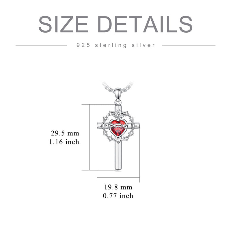 Sterling Silver Wooden Cross Pendant Necklace