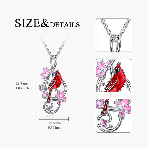 Cardinal Necklaces 925 Sterling Silver Music Note Pendant Necklace Cardinal Jewelry Music Gifts for Women Girls