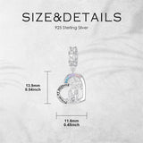 Sterling Silver Cubic Zircon Sister Couple Bead Charms with  Engraved