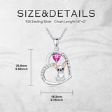 Sterling Silver 12 Month Birthstone Schnauzer Chihuahua Pitbull Pug Pendant Necklace for Women