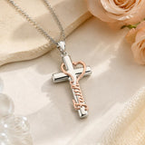 Sterling Silver Cross Pendant Necklace Gift for Anniversary Christmas