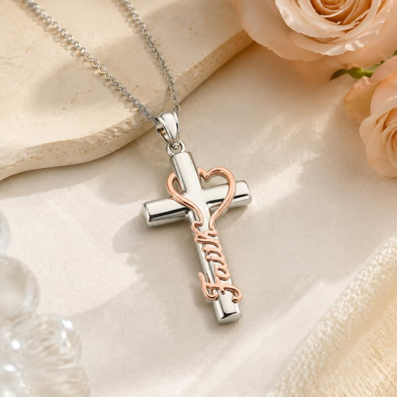 Sterling Silver Cross Pendant Necklace Gift for Anniversary Christmas