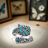 Sterling Silver Oxidized Dragonfly Butterfly Hummingbird Sea Turtle Anchor Cross Tree of Life Sunflower Spoon Ring
